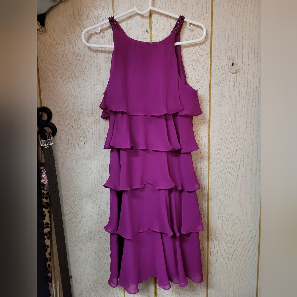 S.L. Fashions Magenta Sleeveless Dress
